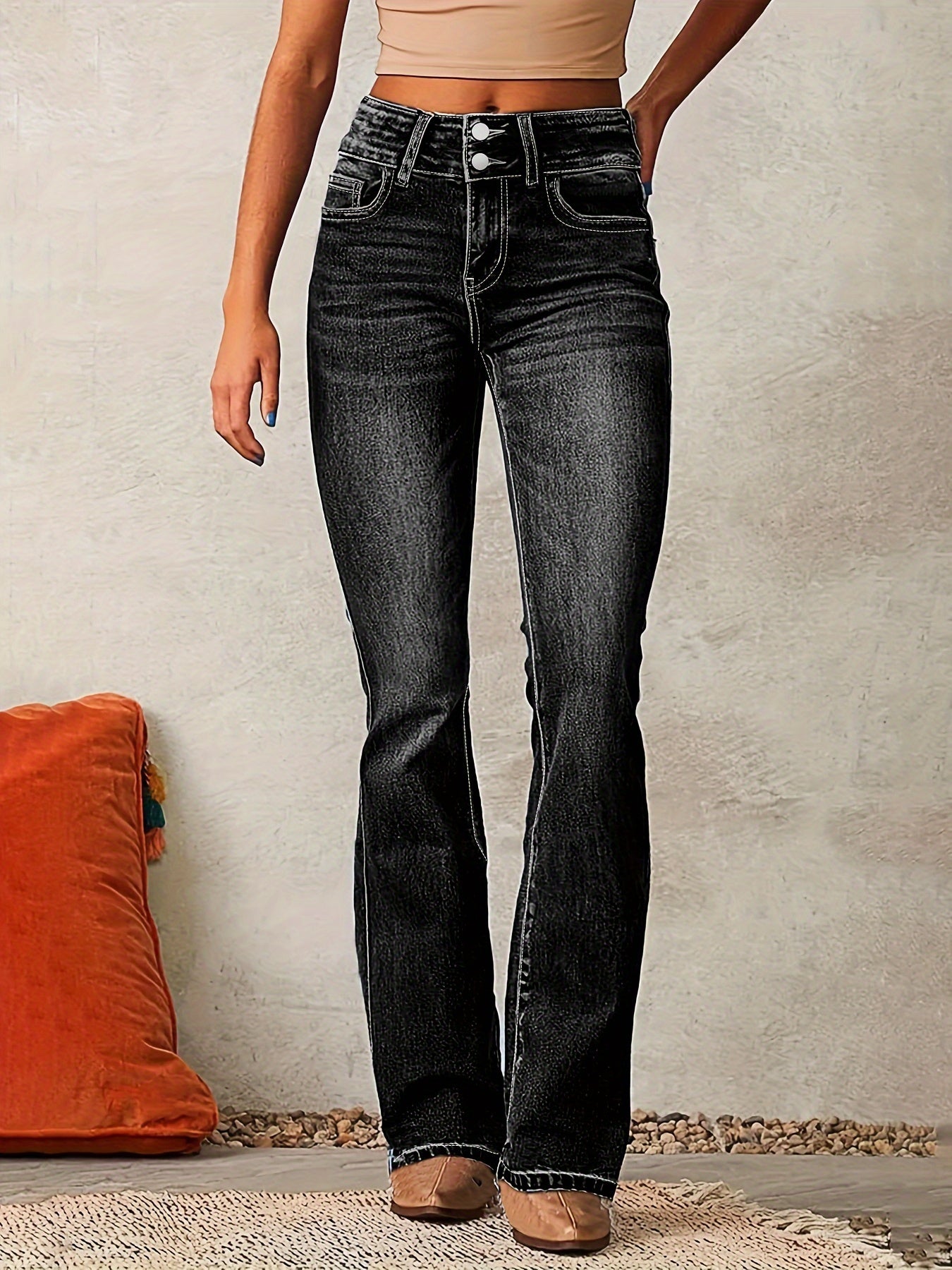 Gisela | Klassische High-Waist Jeans mit weitem Bein