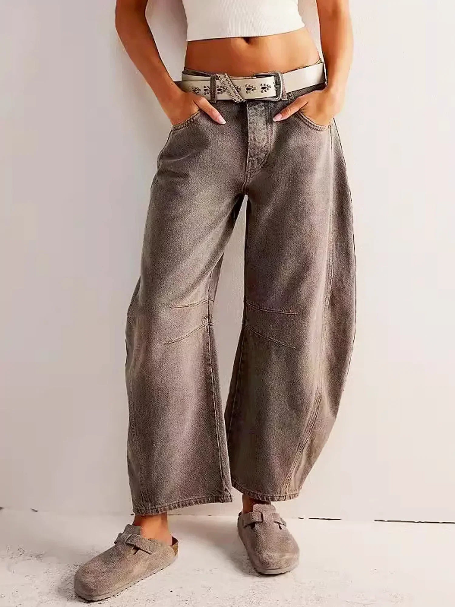 Gabriela | Bedruckte Jeans mit weitem Bein