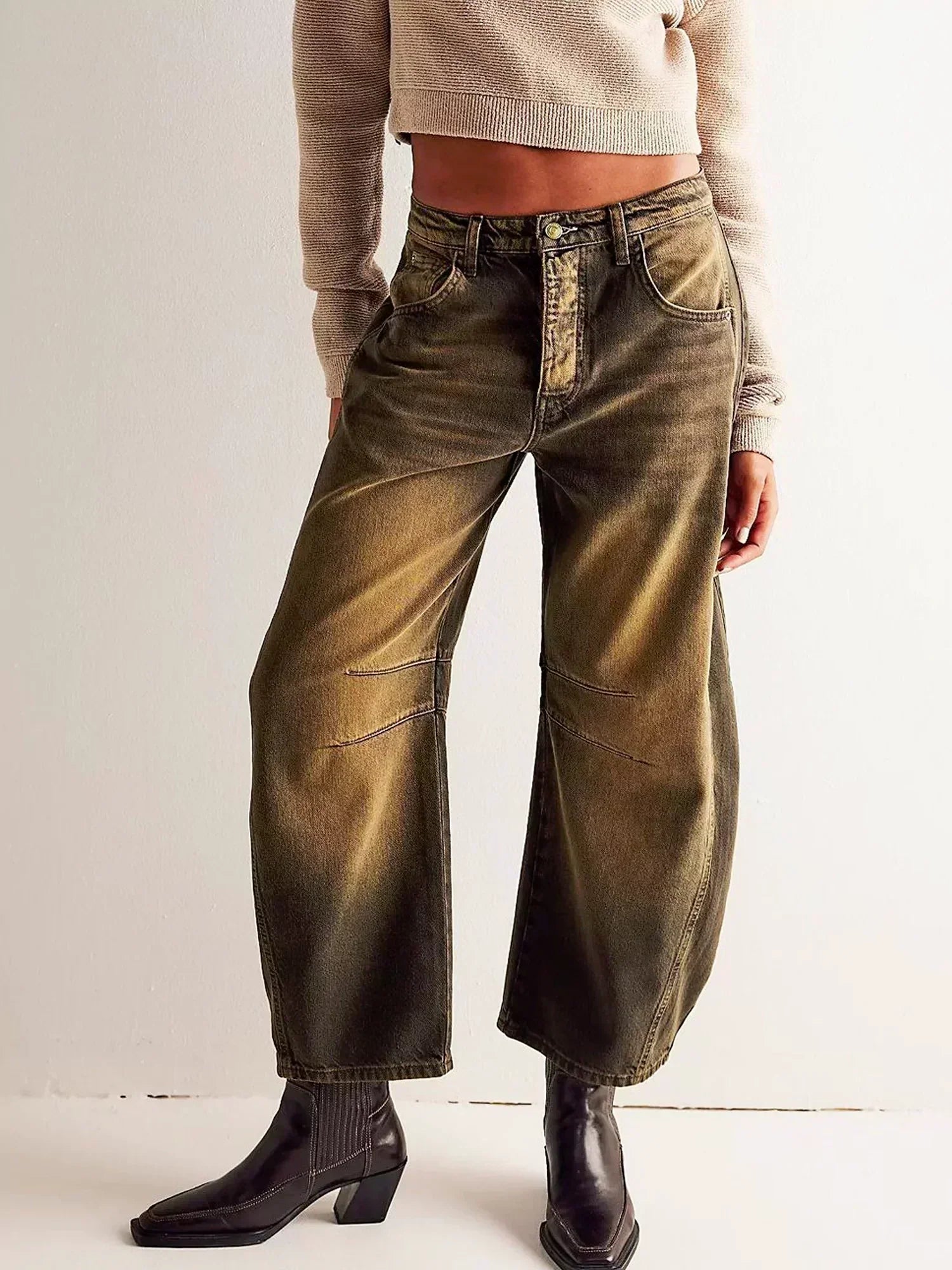 Gabriela | Bedruckte Jeans mit weitem Bein