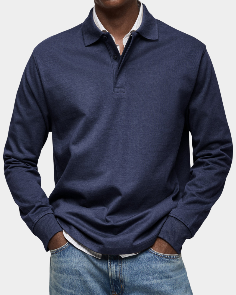 Charles | Klassisches Langarm-Poloshirt Herren