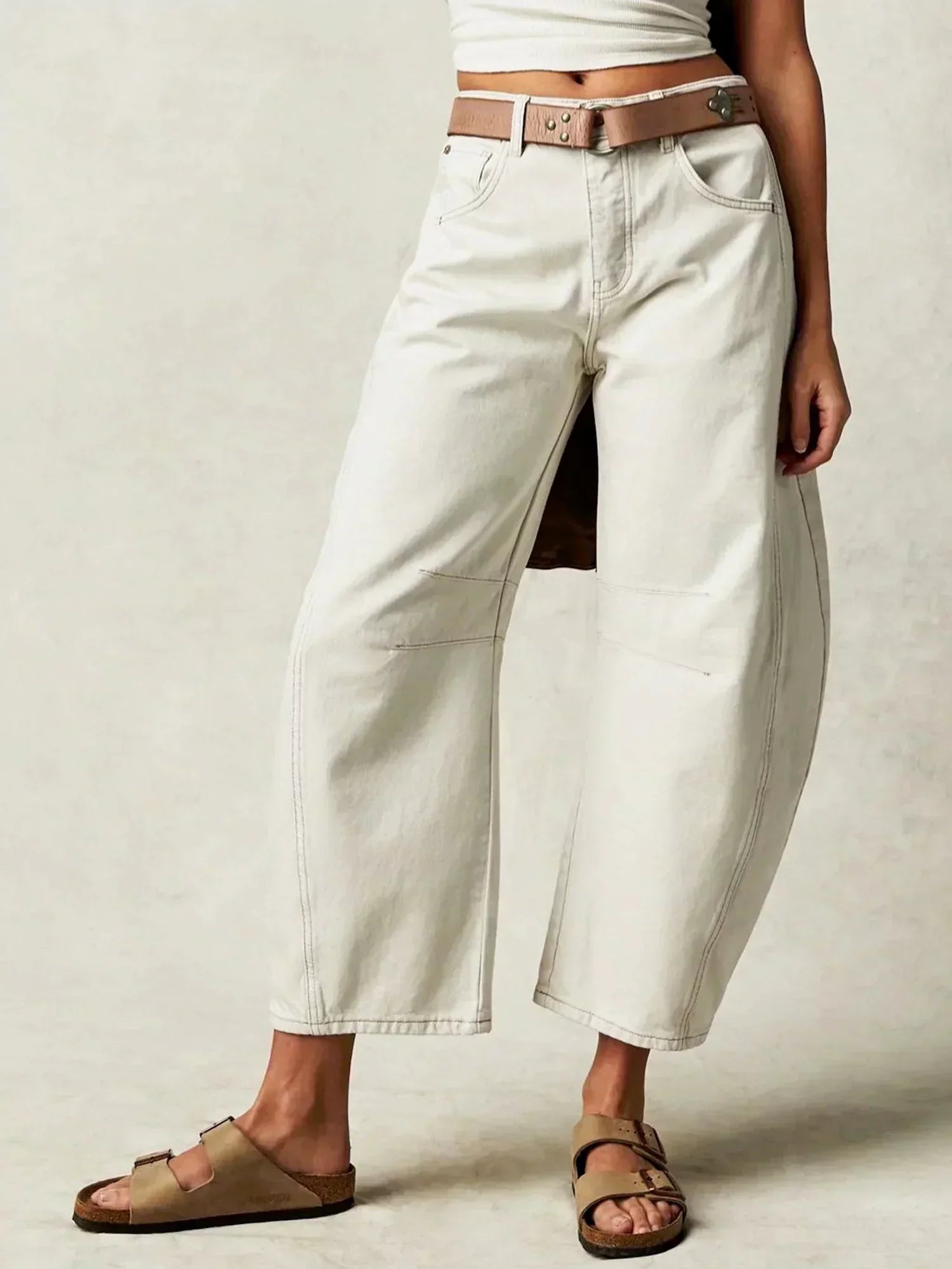 Gabriela | Bedruckte Jeans mit weitem Bein