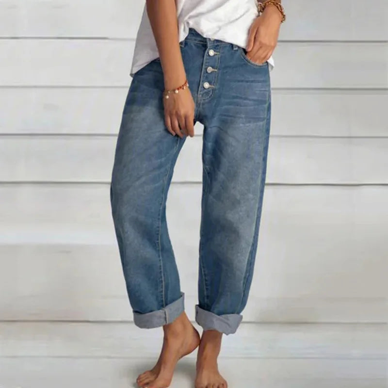 Sandra | Lässige Jeans mit Knopfleiste