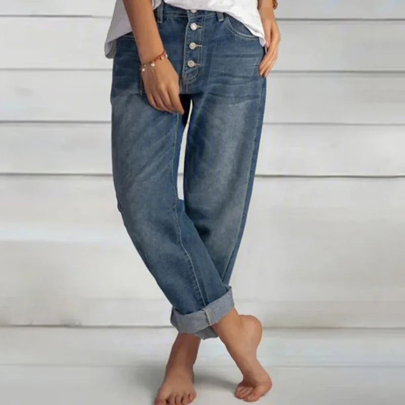 Sandra | Lässige Jeans mit Knopfleiste