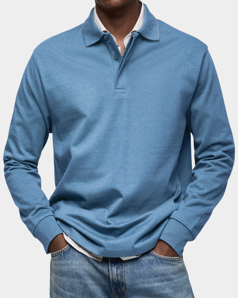 Charles | Klassisches Langarm-Poloshirt Herren