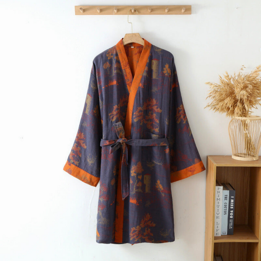 Robin | Eleganter Kimono-Bademantel für Damen und Herren