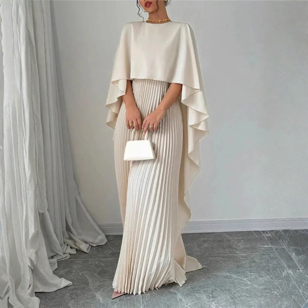 Marianne | Hochzeitsgast-Maxikleid mit Cape-Design