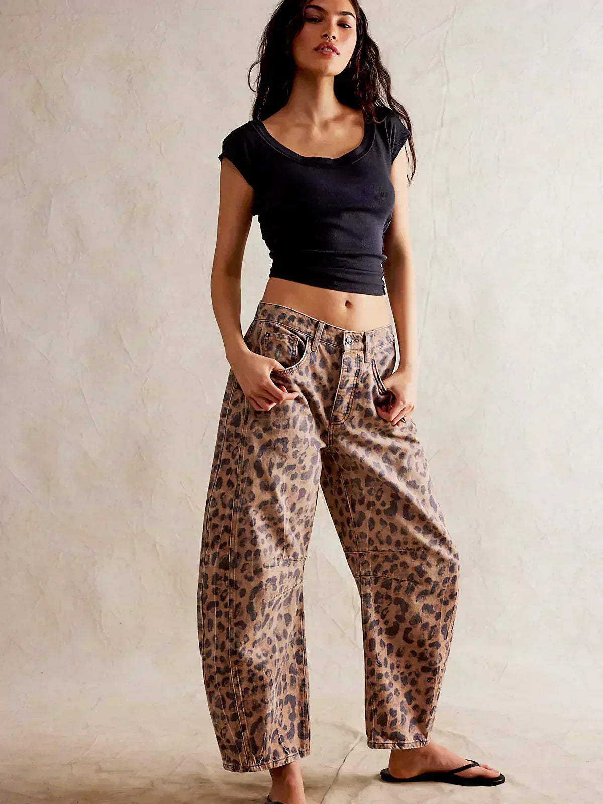 Gabriela | Bedruckte Jeans mit weitem Bein