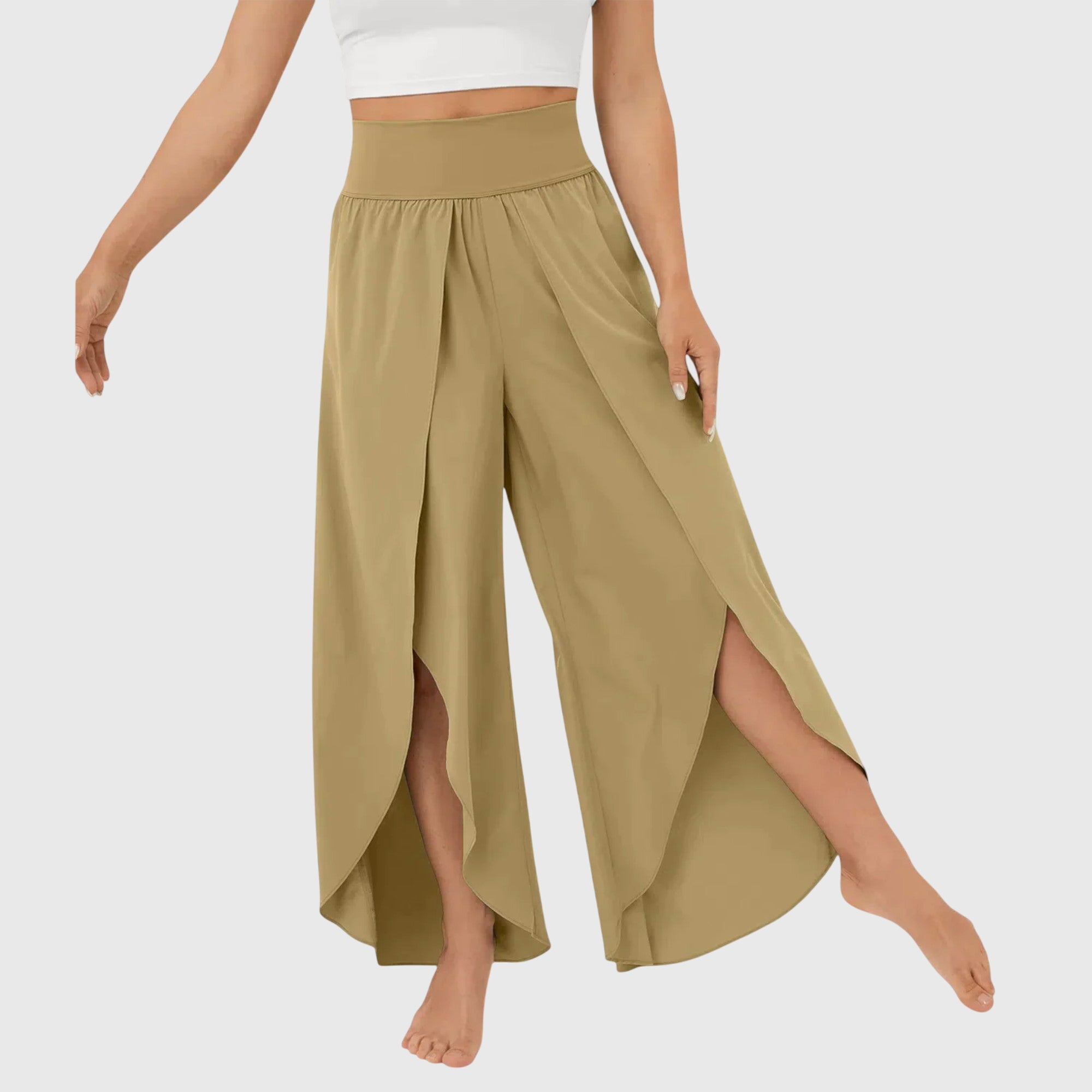 Magdalena | Boho Weitbein-Hose mit Schlitzdesign