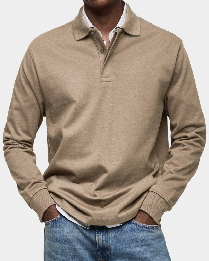 Charles | Klassisches Langarm-Poloshirt Herren