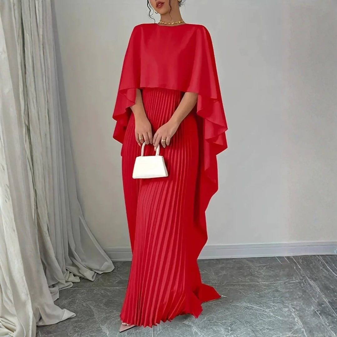 Marianne | Hochzeitsgast-Maxikleid mit Cape-Design