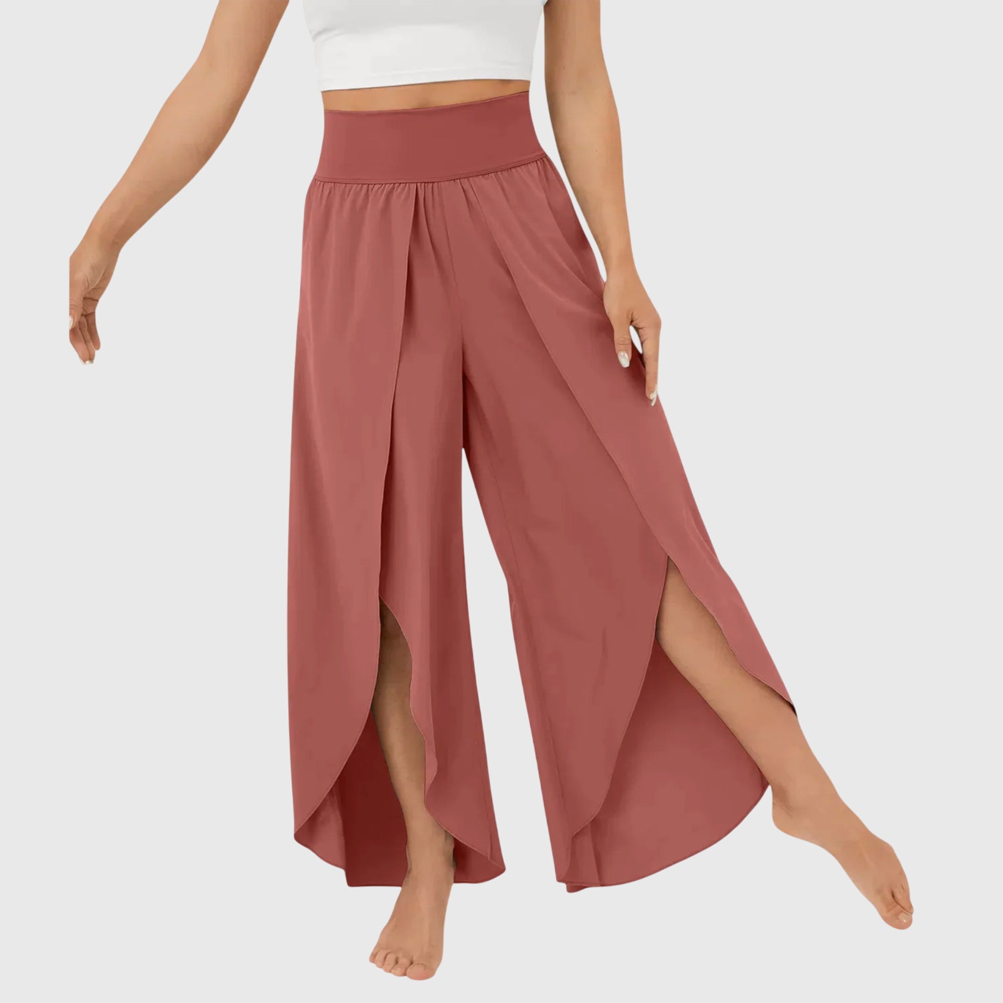 Magdalena | Boho Weitbein-Hose mit Schlitzdesign