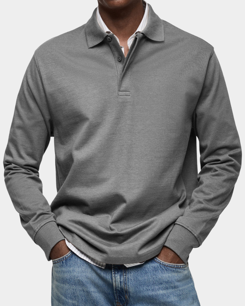 Charles | Klassisches Langarm-Poloshirt Herren