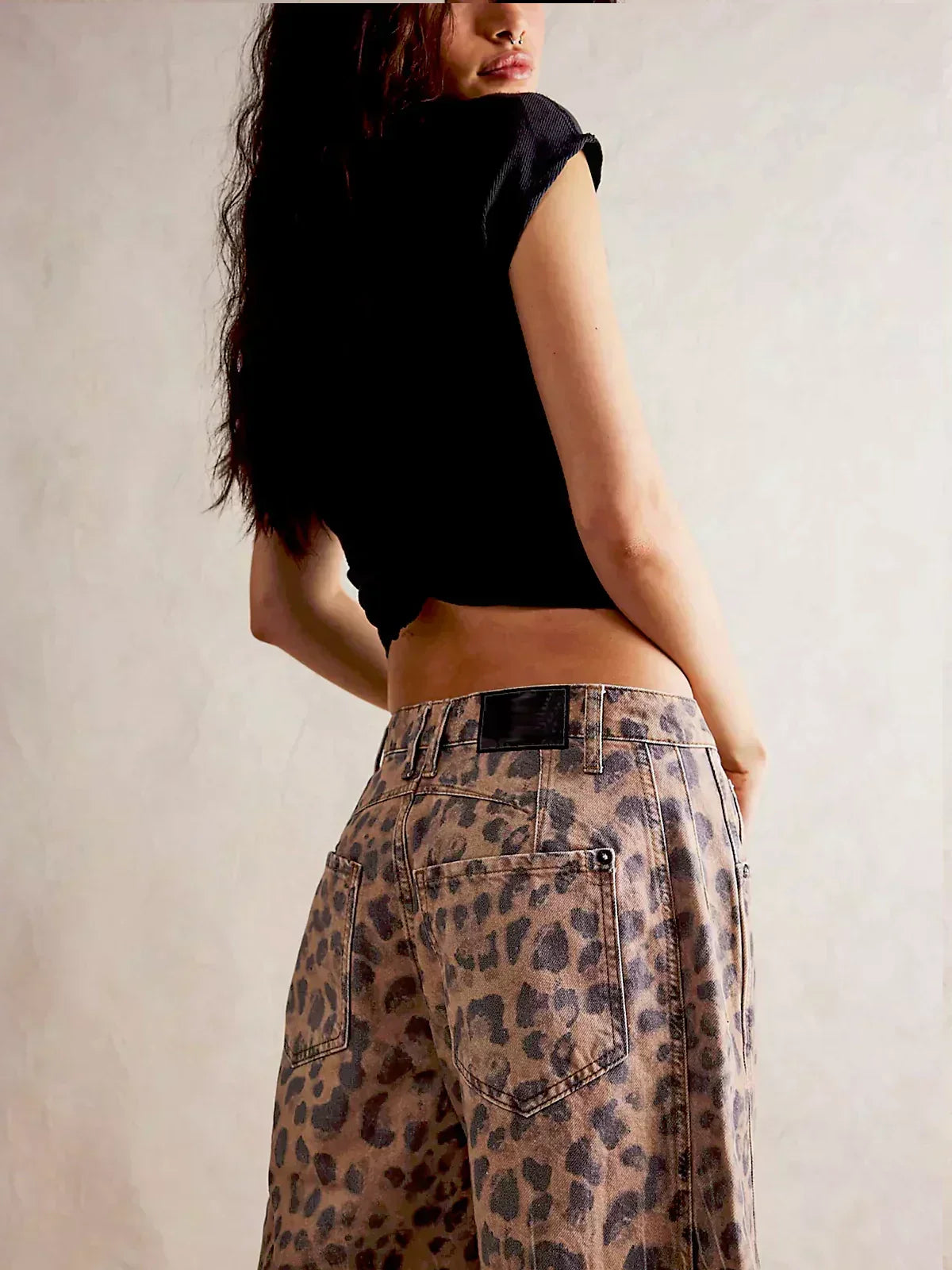 Gabriela | Bedruckte Jeans mit weitem Bein