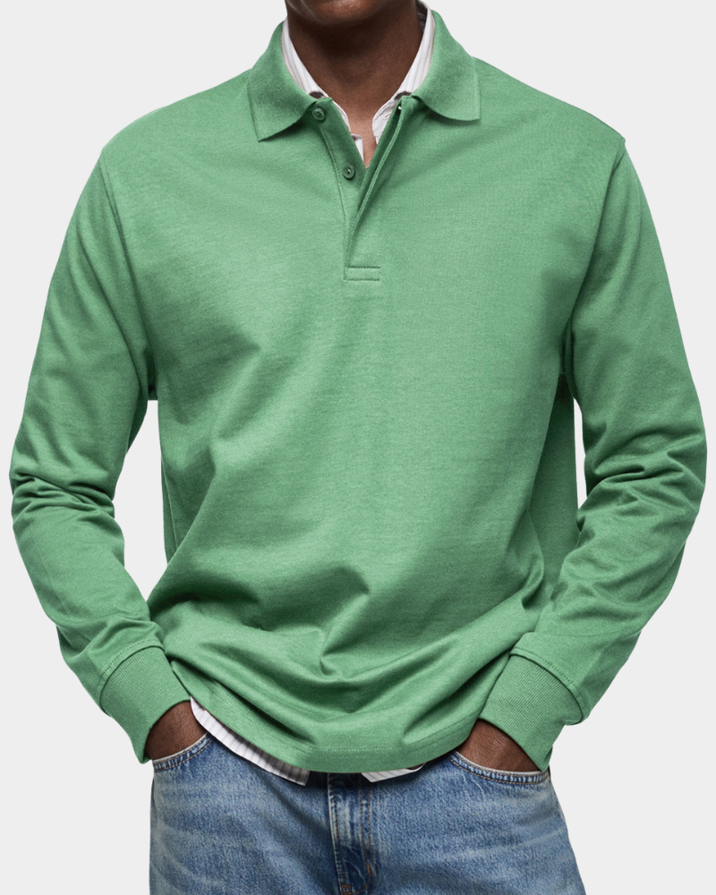 Charles | Klassisches Langarm-Poloshirt Herren