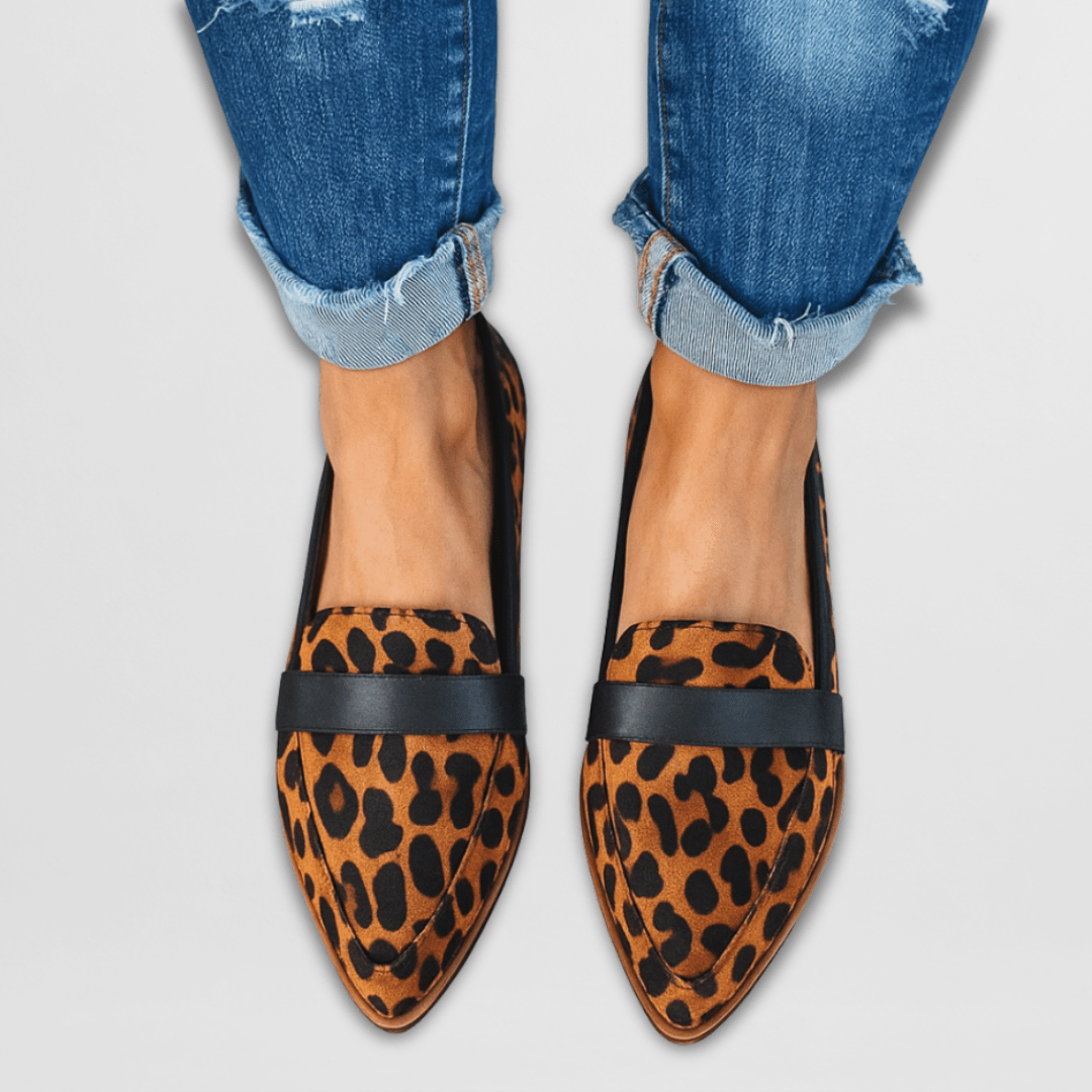 Renate | Spitz Zulaufende Kunstleder-Loafer