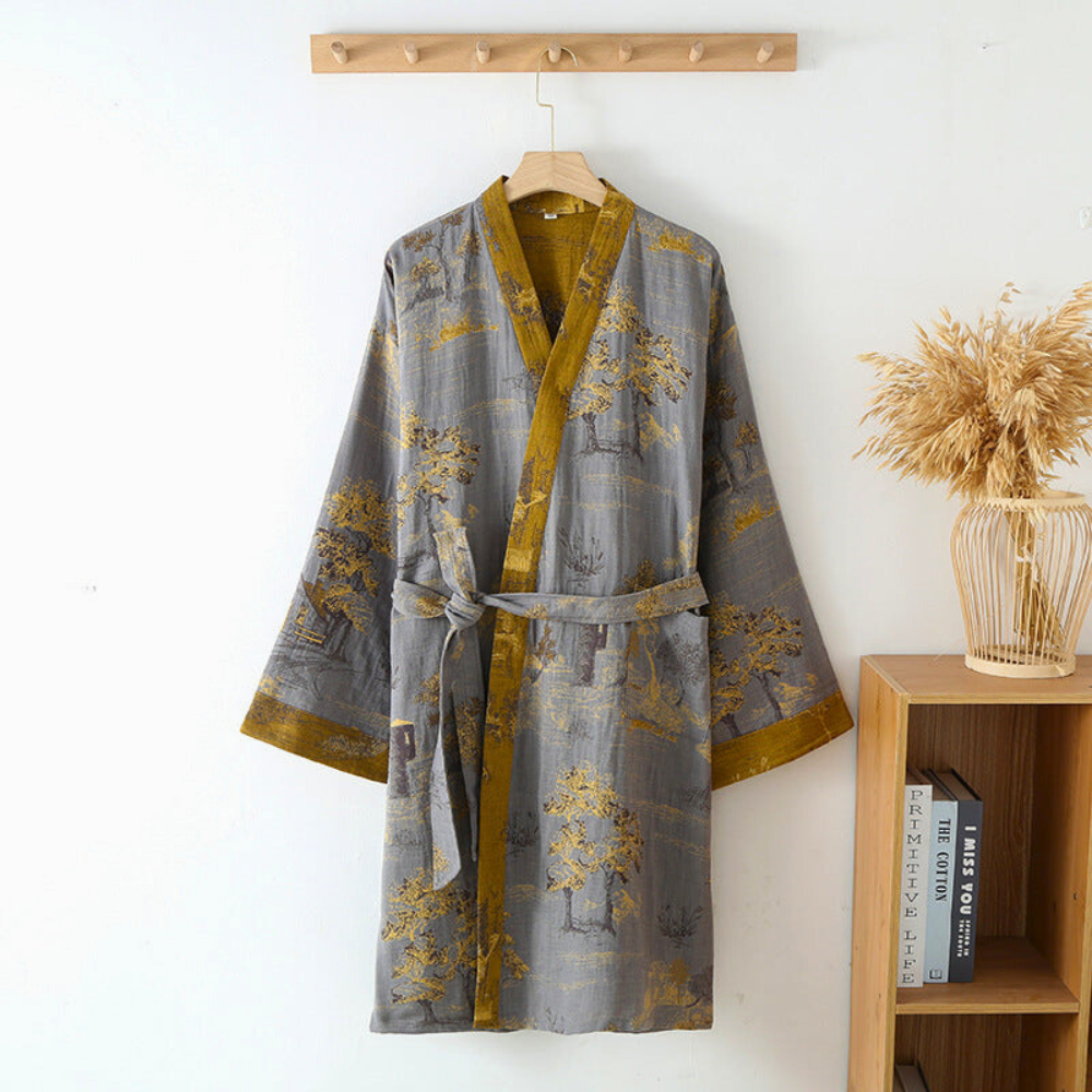 Robin | Eleganter Kimono-Bademantel für Damen und Herren