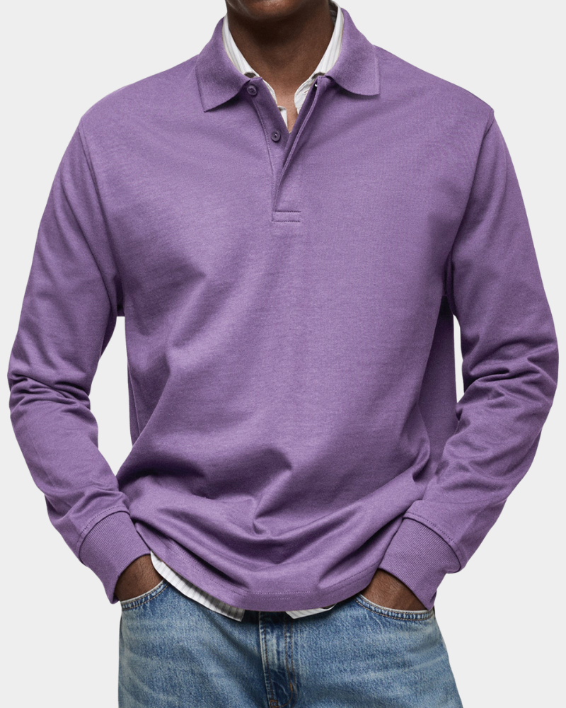 Charles | Klassisches Langarm-Poloshirt Herren