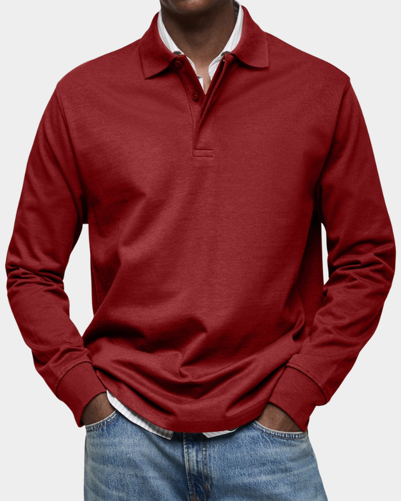 Charles | Klassisches Langarm-Poloshirt Herren