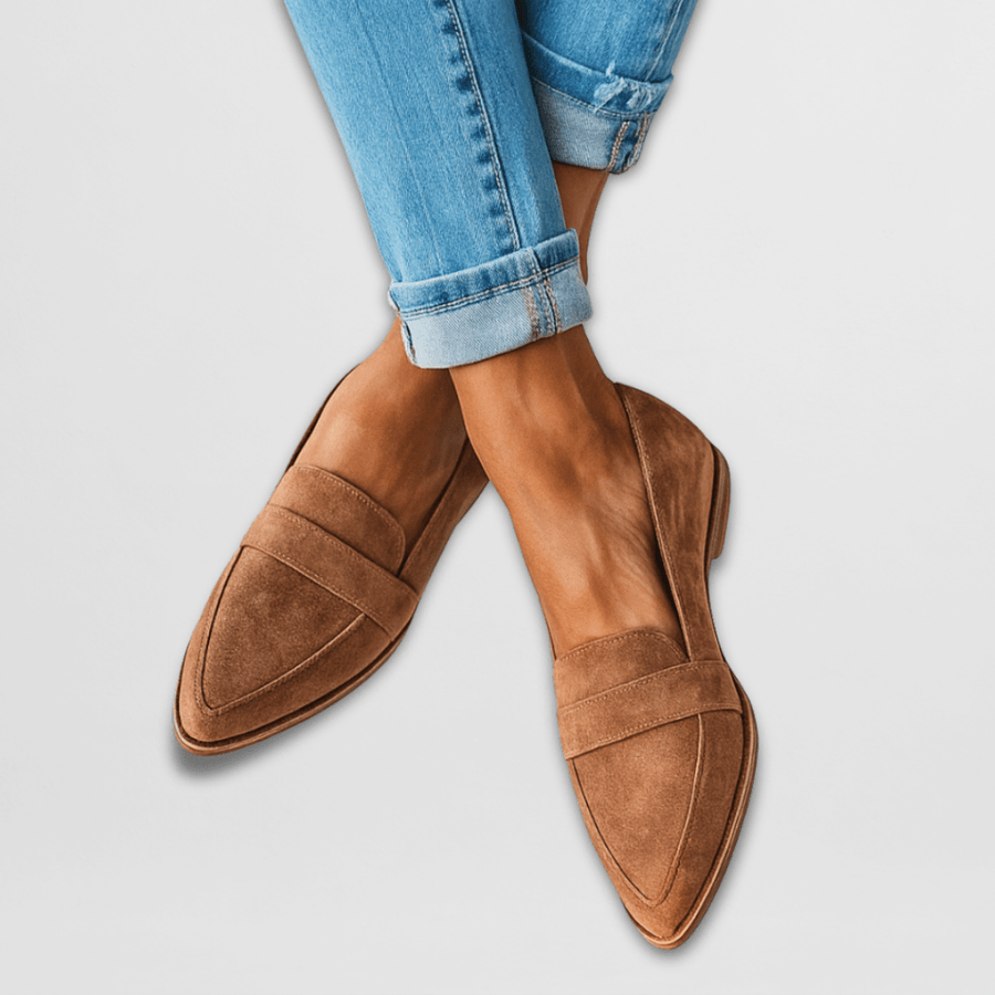 Renate | Spitz Zulaufende Kunstleder-Loafer