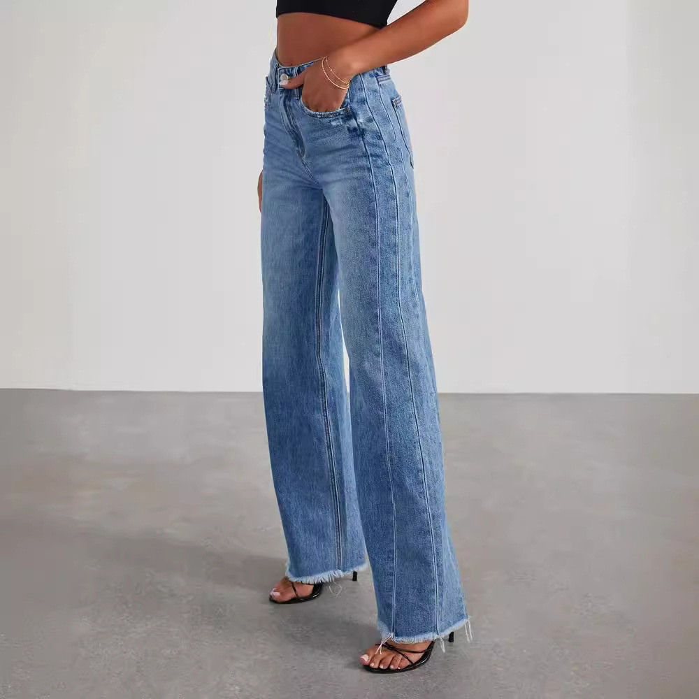Pauline | Vintage Gerade Geschnittene Jeans mit Waschung