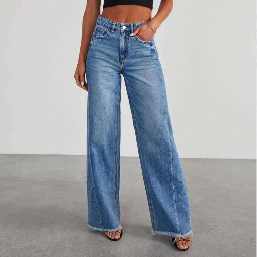 Pauline | Vintage Gerade Geschnittene Jeans mit Waschung