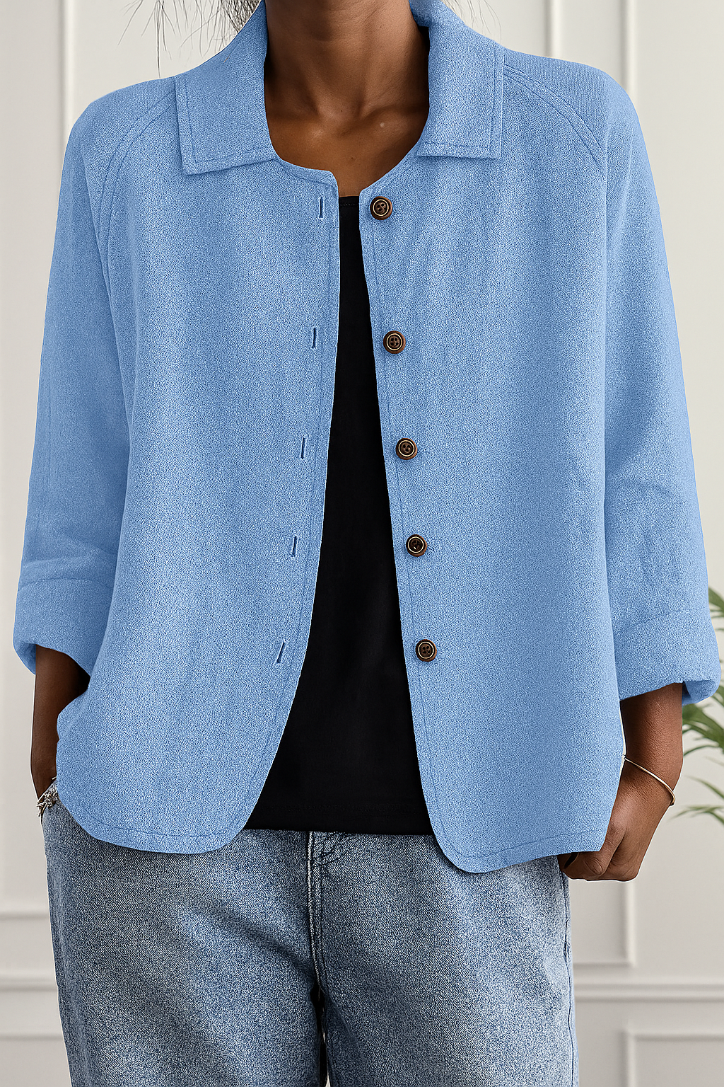 Brigitte | Übergangs-Strickjacke Cardigan Oversized mit Knopfleiste