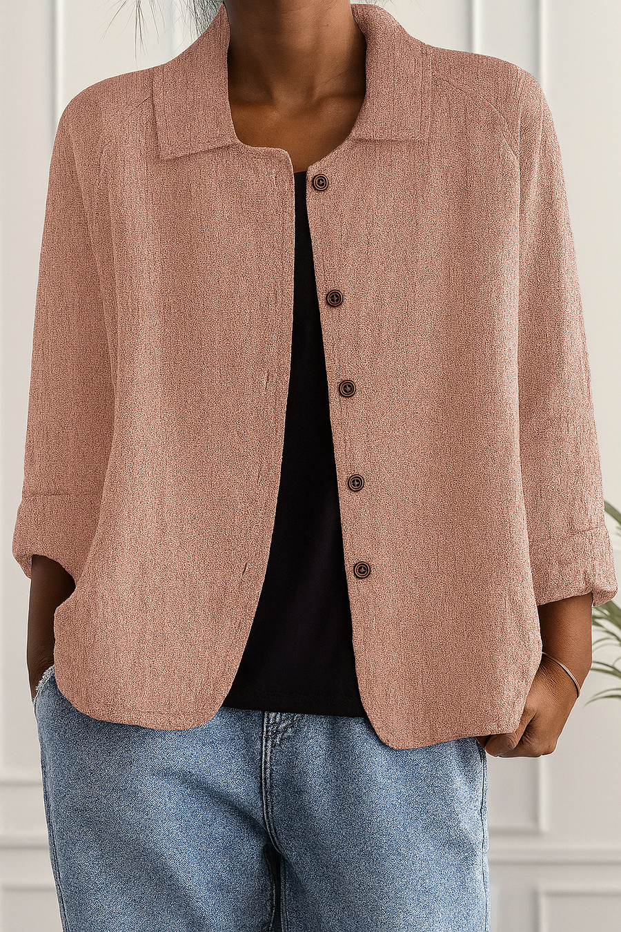 Brigitte | Übergangs-Strickjacke Cardigan Oversized mit Knopfleiste