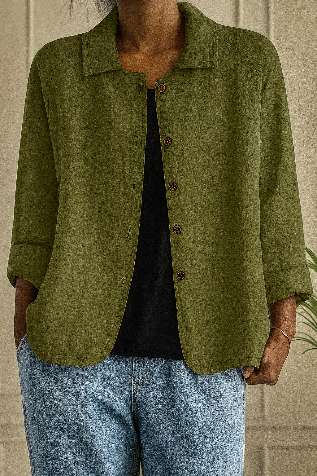 Brigitte | Übergangs-Strickjacke Cardigan Oversized mit Knopfleiste