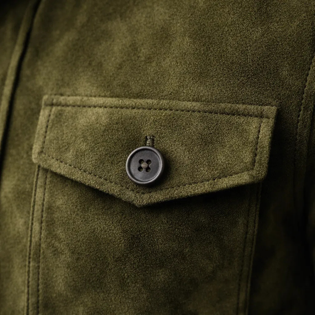 Freddie | Klassische Suède-Jacke Herren mit Brusttaschen