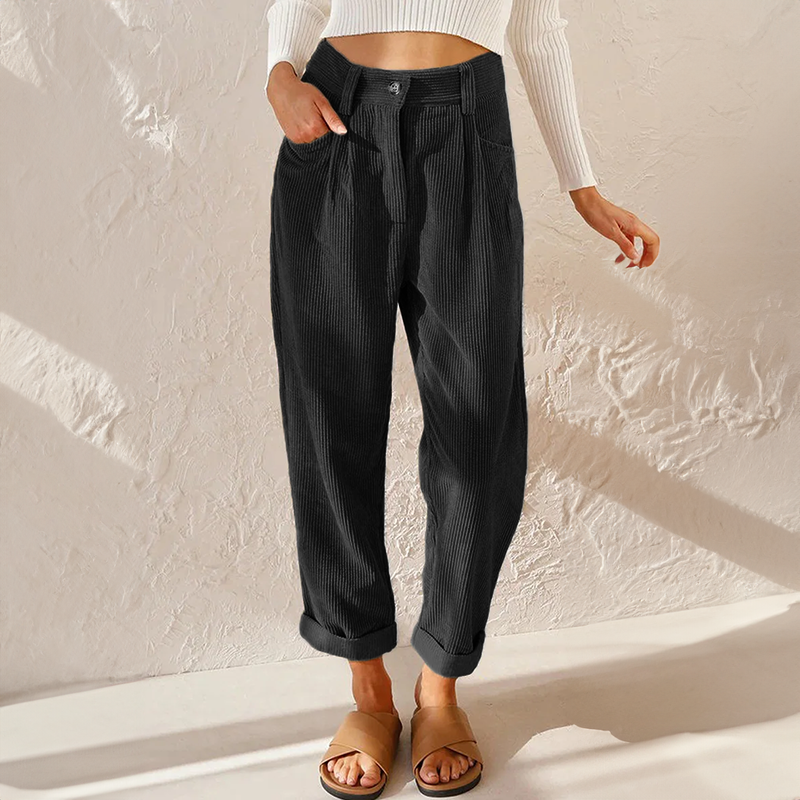 Kerstin | Luftige Hose mit hoher Taille und weitem Bein