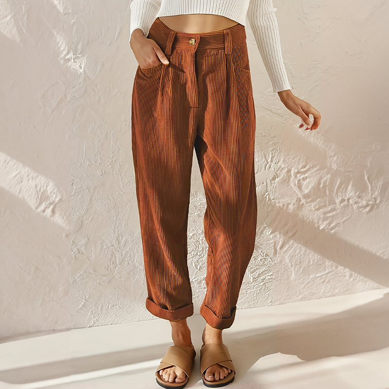 Stefanie | Legere High-Waist Wide-Leg Hose