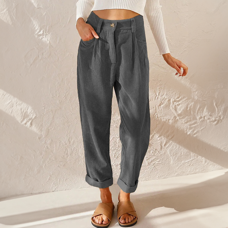 Kerstin | Luftige Hose mit hoher Taille und weitem Bein