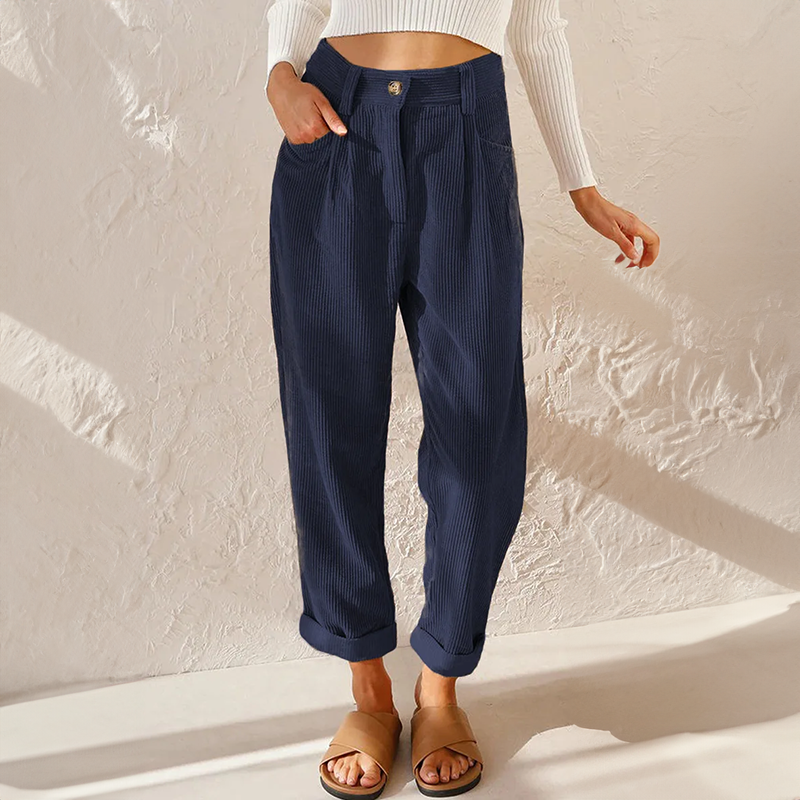 Kerstin | Luftige Hose mit hoher Taille und weitem Bein