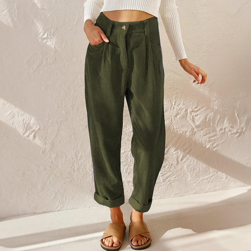 Kerstin | Luftige Hose mit hoher Taille und weitem Bein