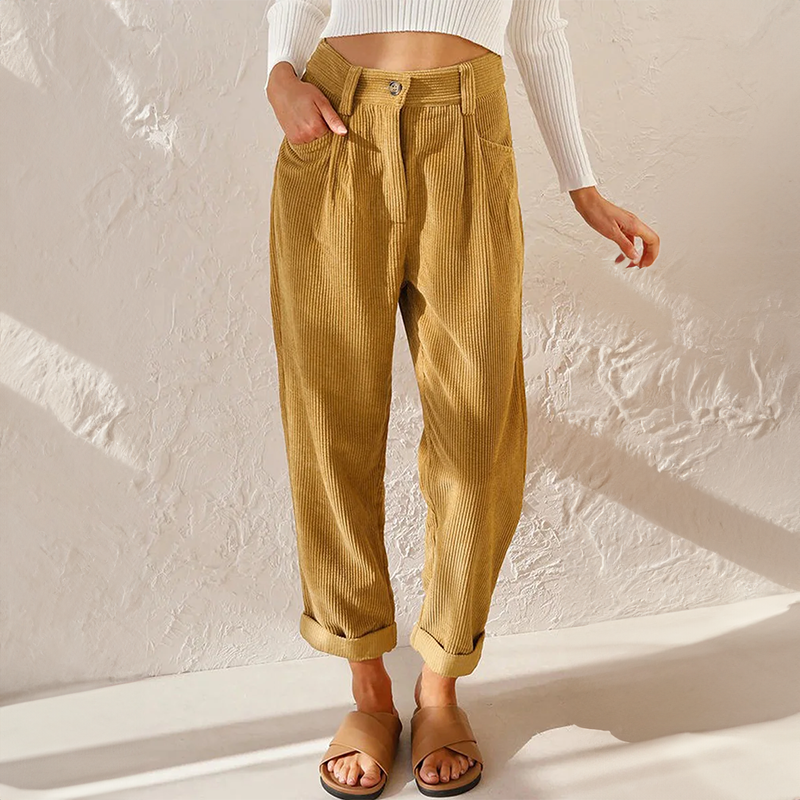 Kerstin | Luftige Hose mit hoher Taille und weitem Bein