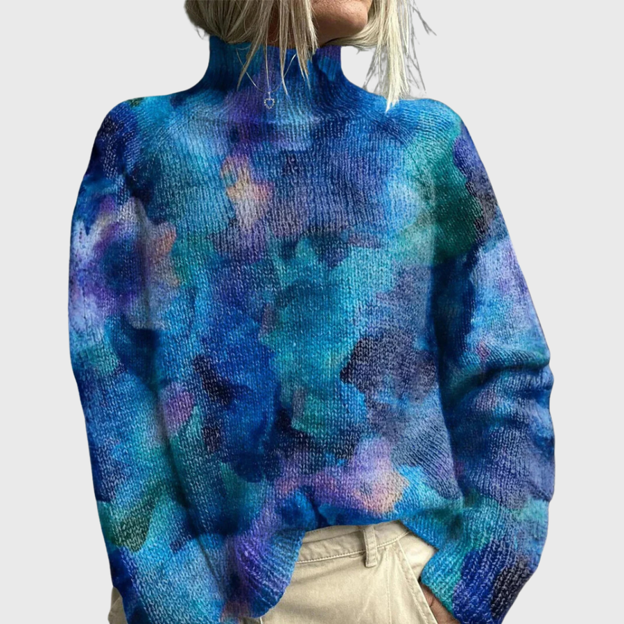 Jacqueline | Rollkragenpullover mit Waldprint