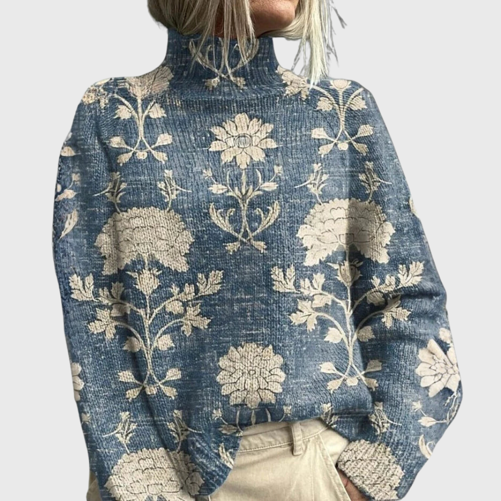 Jacqueline | Rollkragenpullover mit Waldprint