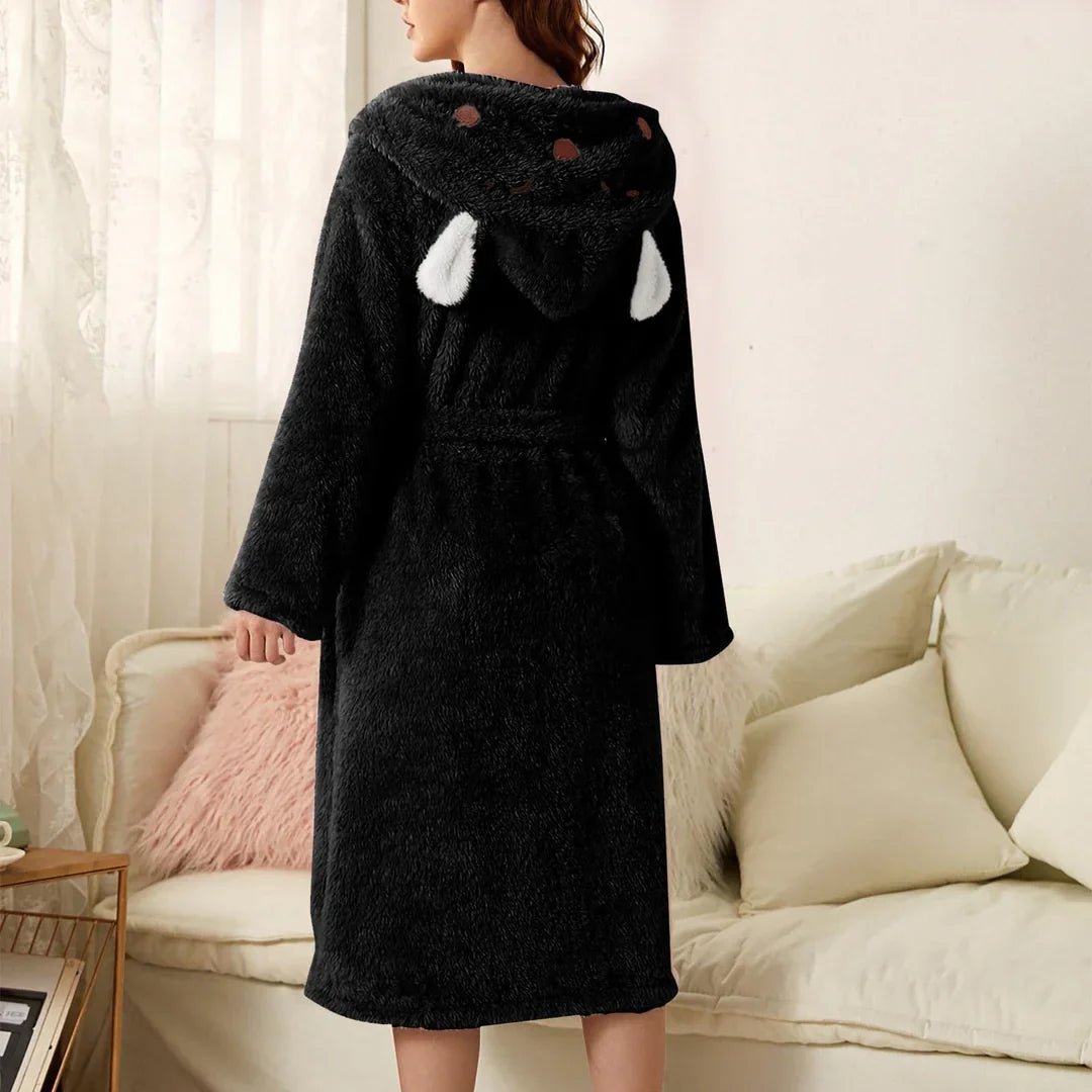 Brinley | Kuscheliger Flanell-Bademantel mit Kapuze
