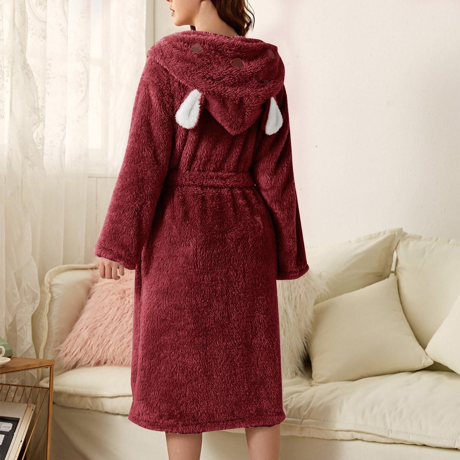 Brinley | Kuscheliger Flanell-Bademantel mit Kapuze