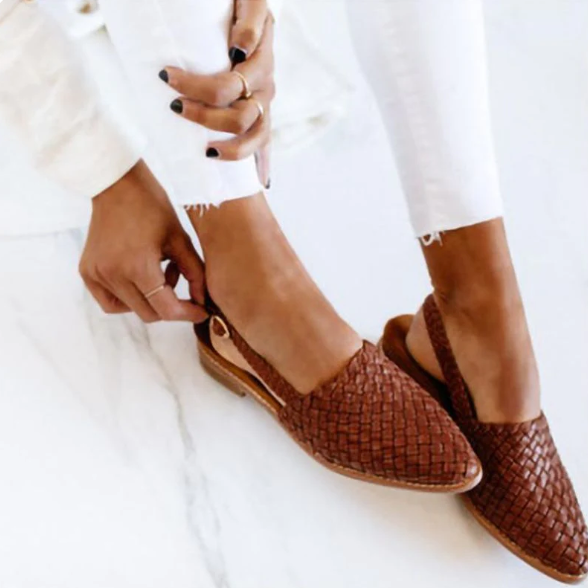 Ute | Geflochtene Slingback-Ballerinas