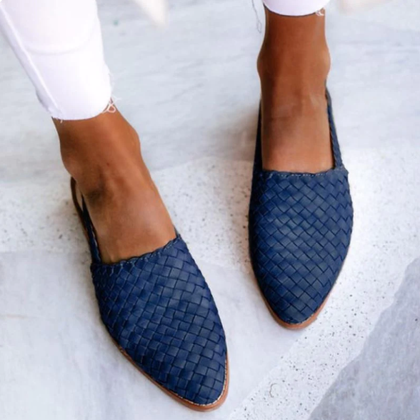 Ute | Geflochtene Slingback-Ballerinas