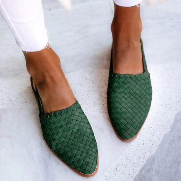 Ute | Geflochtene Slingback-Ballerinas