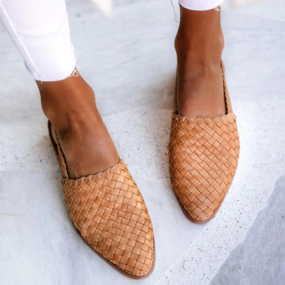 Ute | Geflochtene Slingback-Ballerinas