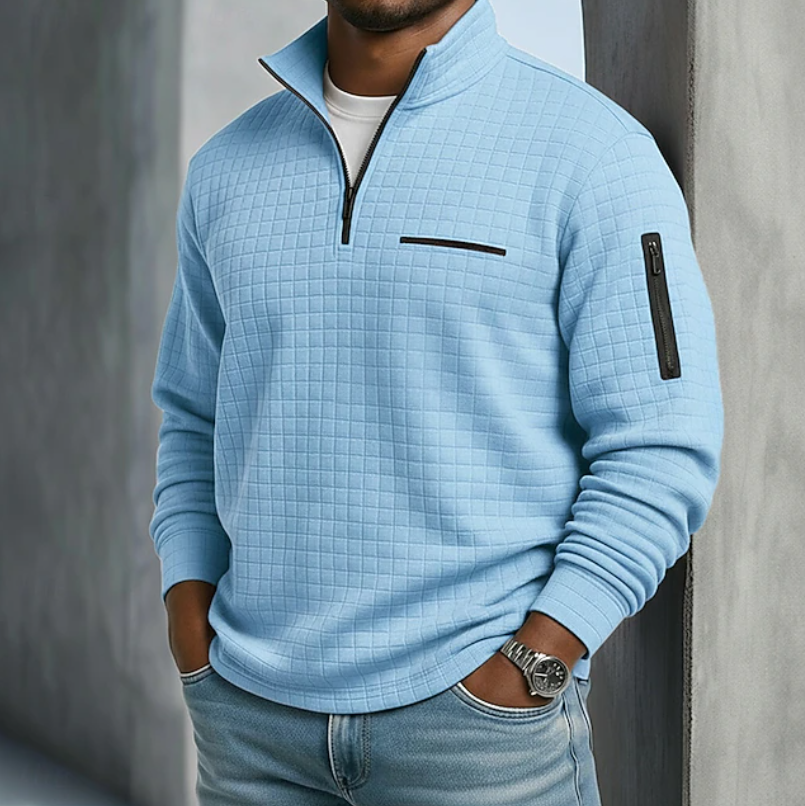 Edward | Lässiger Waffelstrick-Pullover Herren Langarm