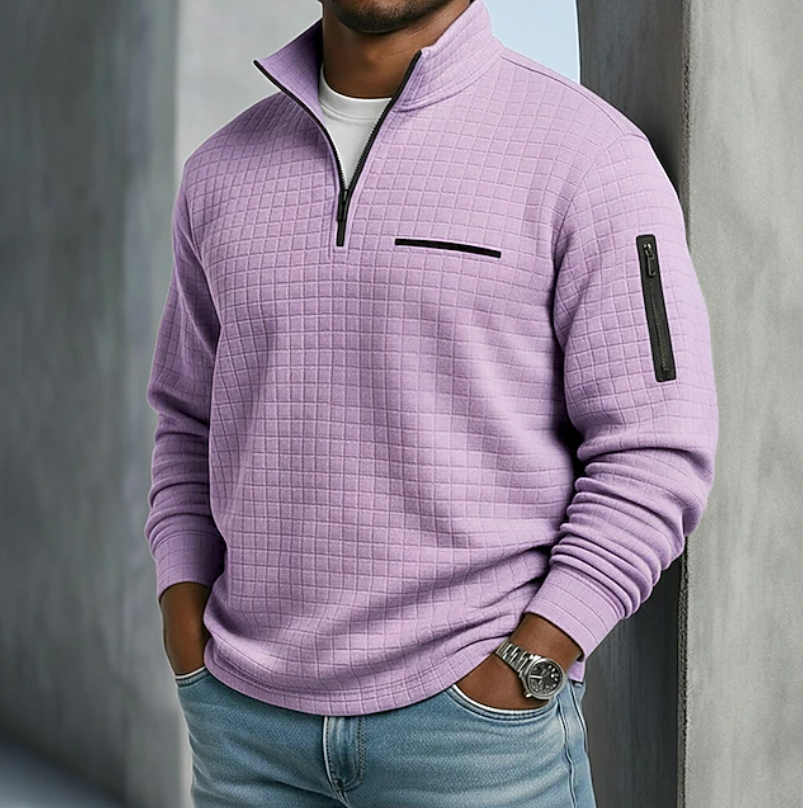 Edward | Lässiger Waffelstrick-Pullover Herren Langarm