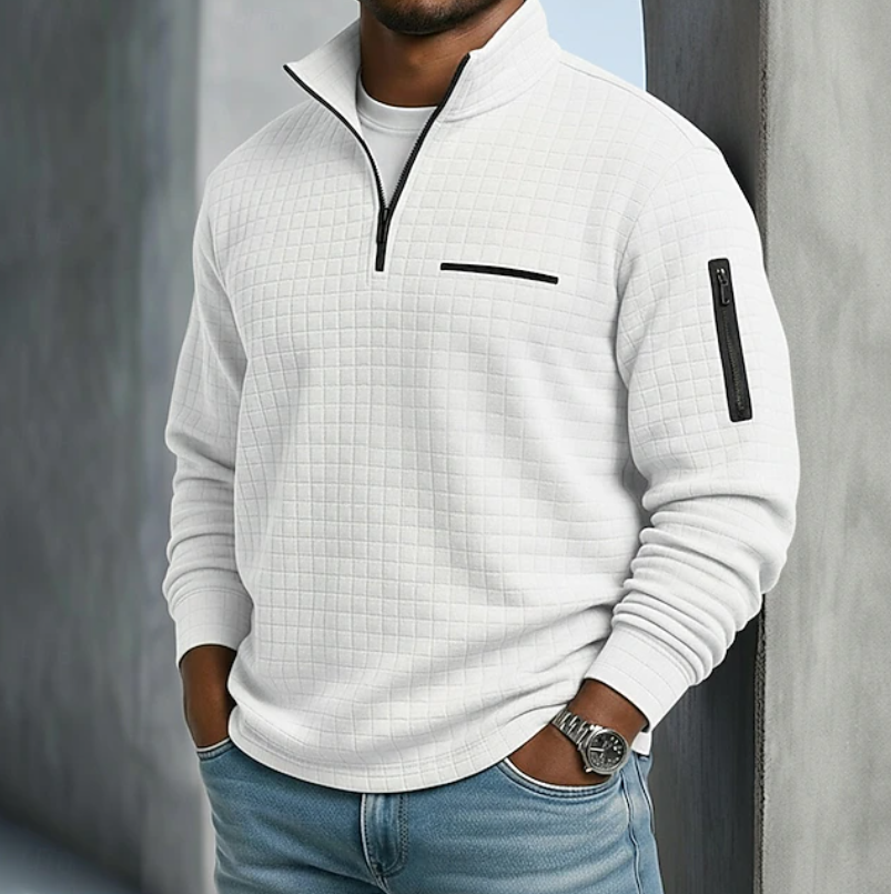 Edward | Lässiger Waffelstrick-Pullover Herren Langarm