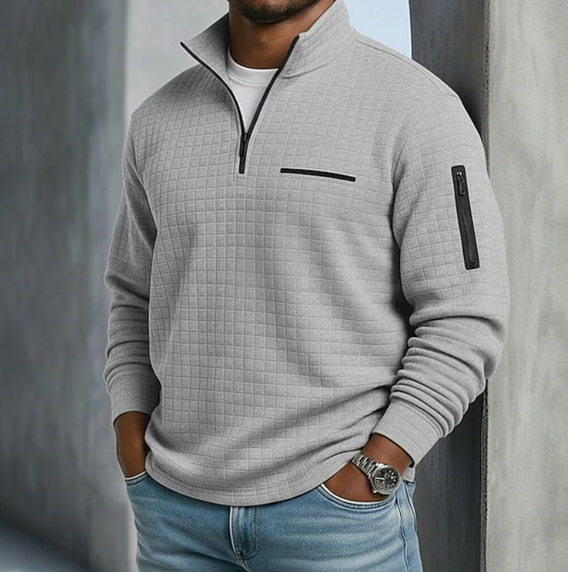 Edward | Lässiger Waffelstrick-Pullover Herren Langarm