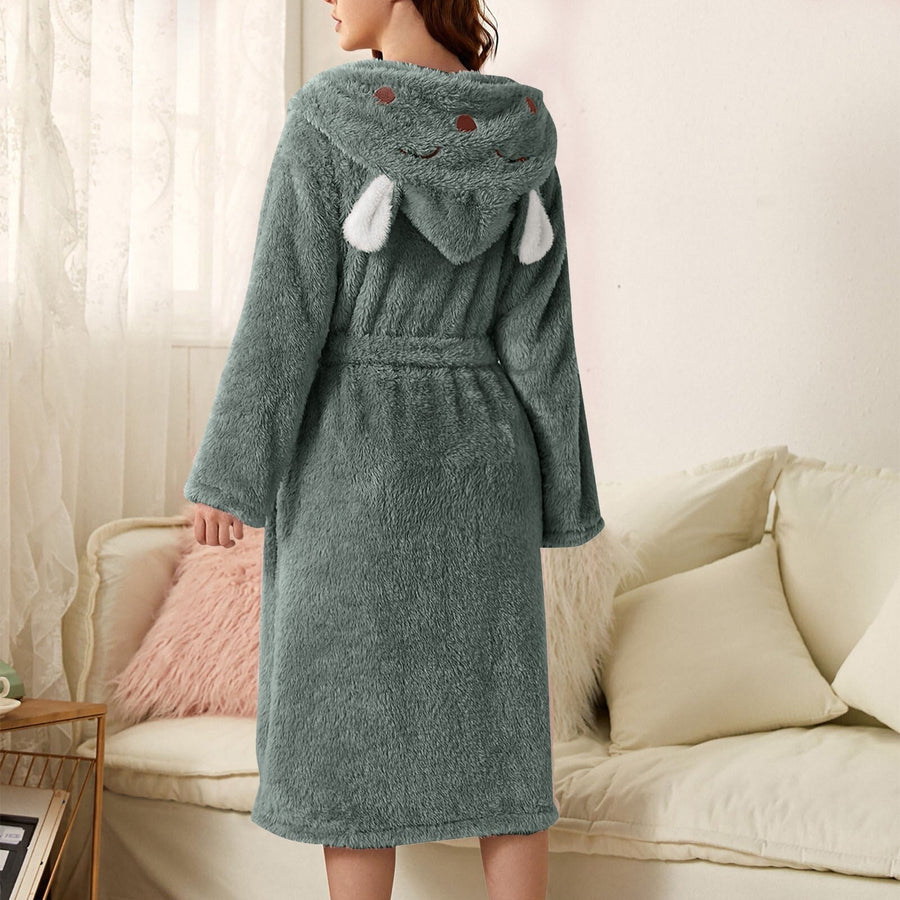 Brinley | Kuscheliger Flanell-Bademantel mit Kapuze