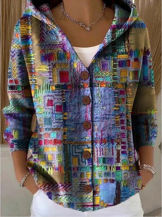 Yvaine | Warme Strickjacke Cardigan mit Kapuze