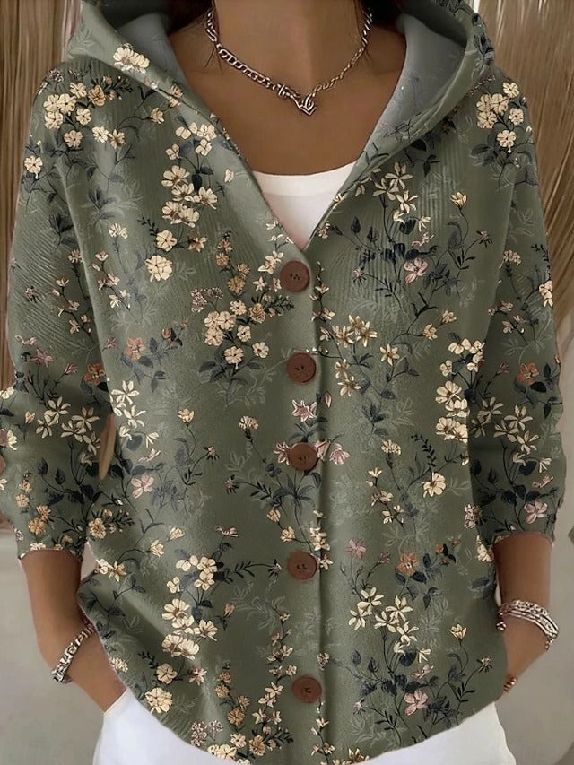 Yvaine | Warme Strickjacke Cardigan mit Kapuze